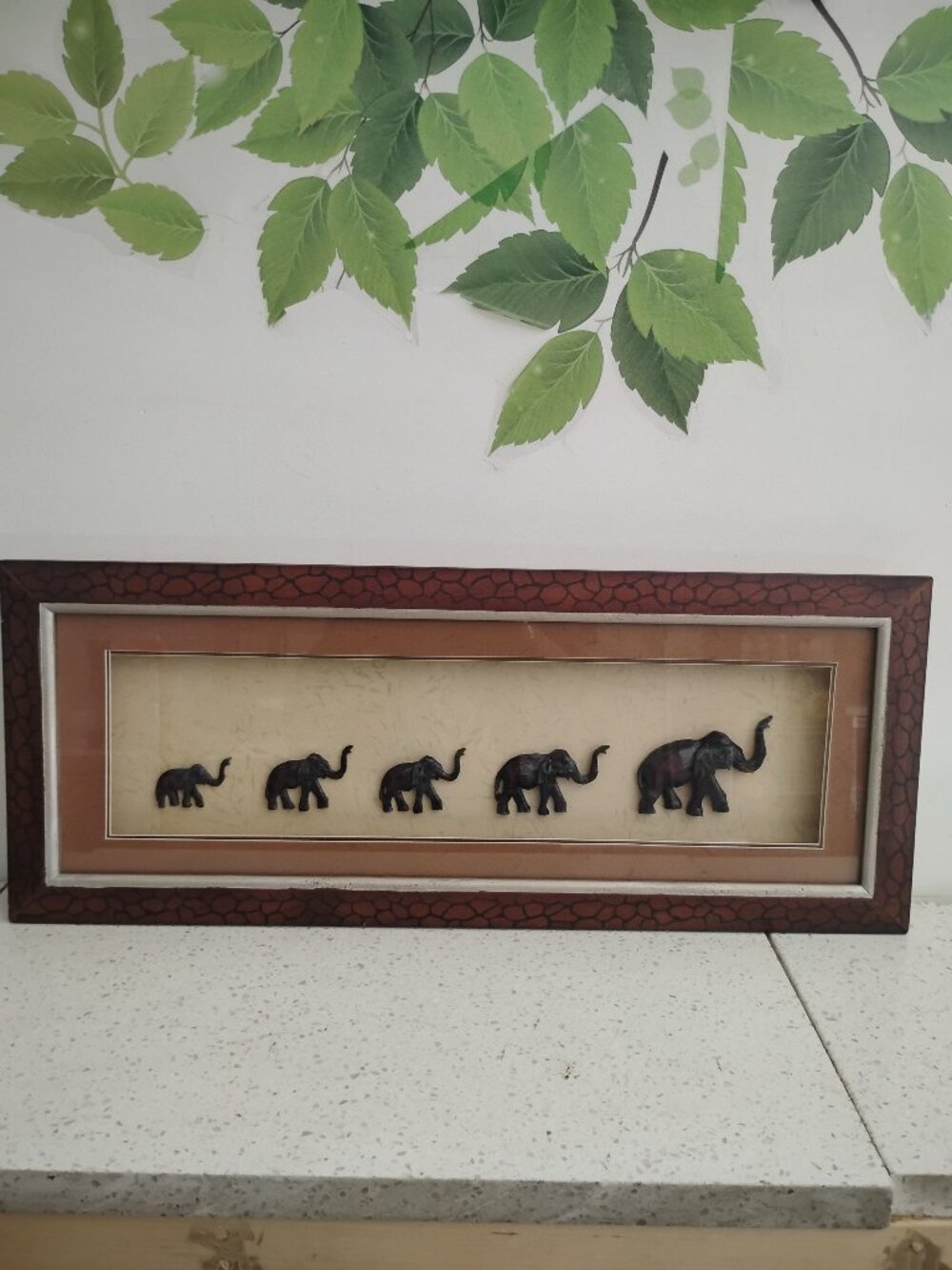 Elephants 🐘 Wall Art Cultural Decor Shadow Box